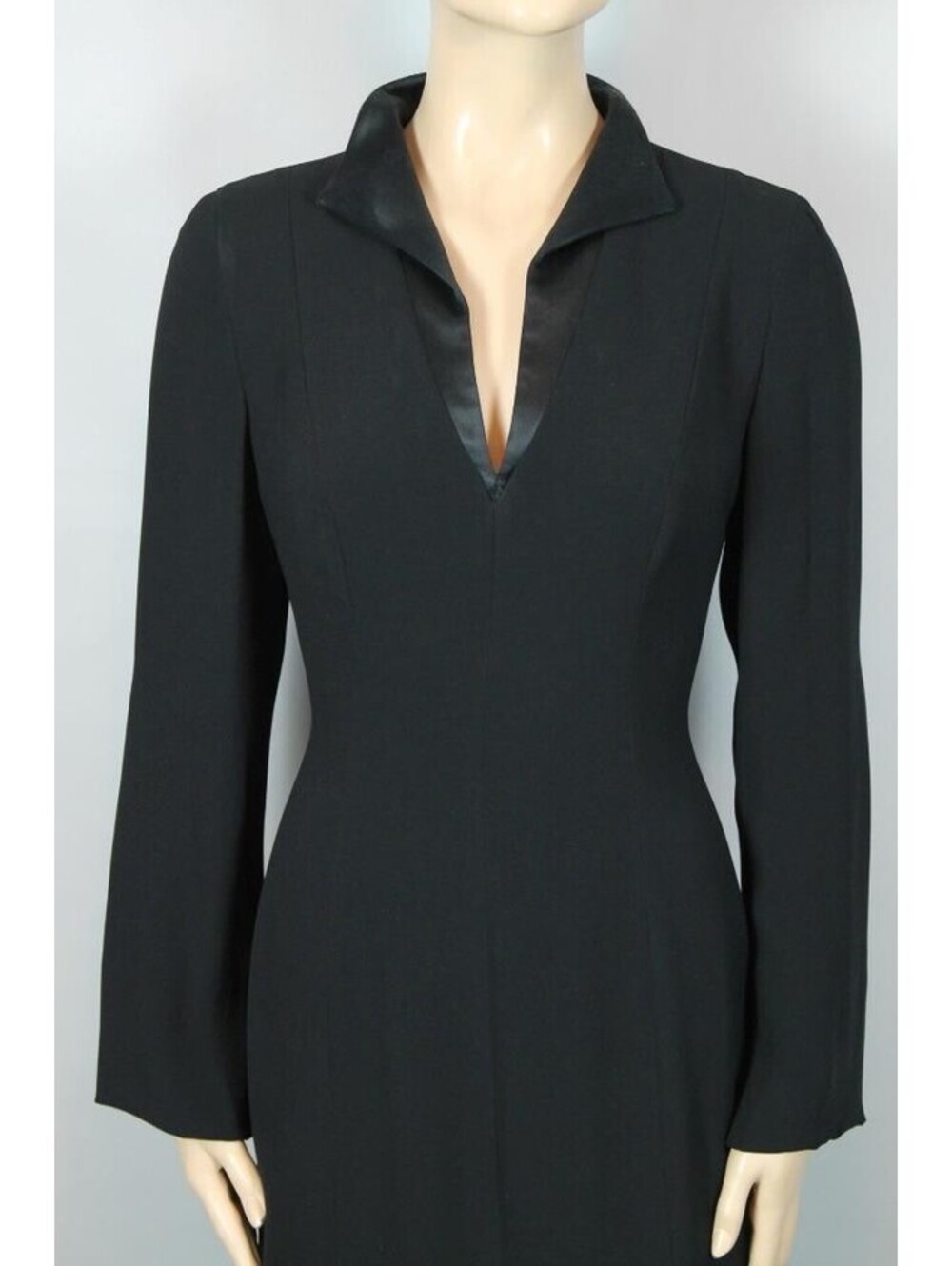 Vintage GIORGIO ARMANI Black Silk Blend Sheath Dress Sz 46 (10)  NWOT #981